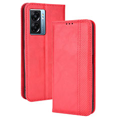 Custodia Portafoglio In Pelle Cover con Supporto BY4 per OnePlus Nord N300 5G Rosso