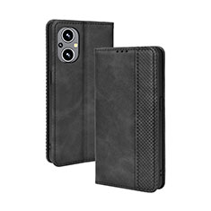 Custodia Portafoglio In Pelle Cover con Supporto BY4 per Oppo A96 5G Nero