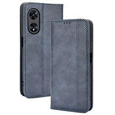 Custodia Portafoglio In Pelle Cover con Supporto BY4 per Oppo A97 5G Blu