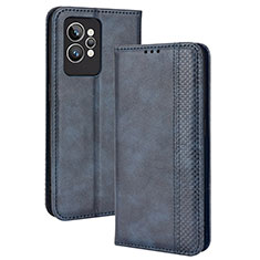 Custodia Portafoglio In Pelle Cover con Supporto BY4 per Realme GT2 Pro 5G Blu