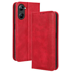 Custodia Portafoglio In Pelle Cover con Supporto BY4 per Realme V20 5G Rosso