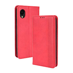 Custodia Portafoglio In Pelle Cover con Supporto BY4 per Samsung Galaxy A22 5G SC-56B Rosso