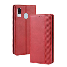 Custodia Portafoglio In Pelle Cover con Supporto BY4 per Samsung Galaxy A40 Rosso