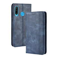 Custodia Portafoglio In Pelle Cover con Supporto BY4 per Samsung Galaxy A40s Blu