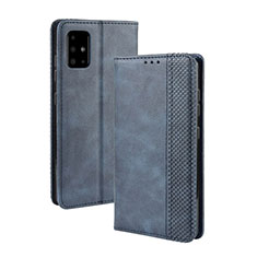 Custodia Portafoglio In Pelle Cover con Supporto BY4 per Samsung Galaxy A51 4G Blu