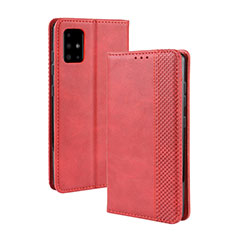 Custodia Portafoglio In Pelle Cover con Supporto BY4 per Samsung Galaxy A51 5G Rosso