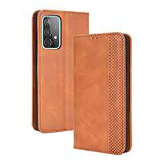 Custodia Portafoglio In Pelle Cover con Supporto BY4 per Samsung Galaxy A52 4G Marrone