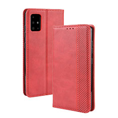 Custodia Portafoglio In Pelle Cover con Supporto BY4 per Samsung Galaxy A71 4G A715 Rosso