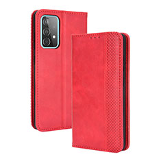 Custodia Portafoglio In Pelle Cover con Supporto BY4 per Samsung Galaxy A72 5G Rosso