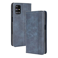 Custodia Portafoglio In Pelle Cover con Supporto BY4 per Samsung Galaxy M31s Blu
