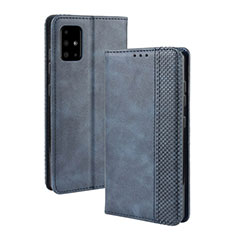 Custodia Portafoglio In Pelle Cover con Supporto BY4 per Samsung Galaxy M51 Blu