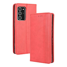 Custodia Portafoglio In Pelle Cover con Supporto BY4 per Samsung Galaxy Note 20 5G Rosso