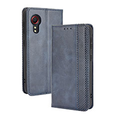 Custodia Portafoglio In Pelle Cover con Supporto BY4 per Samsung Galaxy XCover 5 SM-G525F Blu