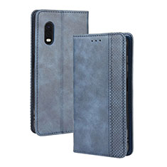 Custodia Portafoglio In Pelle Cover con Supporto BY4 per Samsung Galaxy XCover Pro Blu