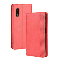 Custodia Portafoglio In Pelle Cover con Supporto BY4 per Samsung Galaxy XCover Pro Rosso