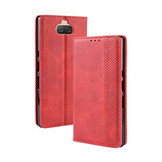 Custodia Portafoglio In Pelle Cover con Supporto BY4 per Sony Xperia 10 Plus Rosso