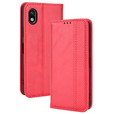 Custodia Portafoglio In Pelle Cover con Supporto BY4 per Sony Xperia Ace III SOG08 Rosso