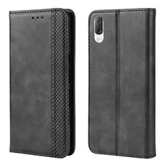 Custodia Portafoglio In Pelle Cover con Supporto BY4 per Sony Xperia L3 Nero