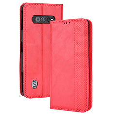 Custodia Portafoglio In Pelle Cover con Supporto BY4 per Xiaomi Black Shark 4S 5G Rosso