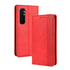 Custodia Portafoglio In Pelle Cover con Supporto BY4 per Xiaomi Mi Note 10 Lite Rosso