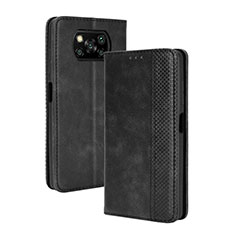 Custodia Portafoglio In Pelle Cover con Supporto BY4 per Xiaomi Poco X3 Pro Nero