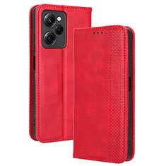 Custodia Portafoglio In Pelle Cover con Supporto BY4 per Xiaomi Poco X5 Pro 5G Rosso