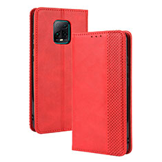 Custodia Portafoglio In Pelle Cover con Supporto BY4 per Xiaomi Redmi 10X 5G Rosso