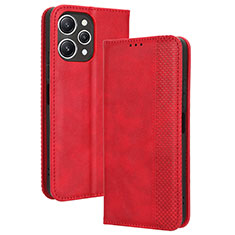 Custodia Portafoglio In Pelle Cover con Supporto BY4 per Xiaomi Redmi 12 4G Rosso