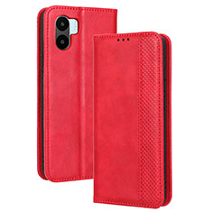 Custodia Portafoglio In Pelle Cover con Supporto BY4 per Xiaomi Redmi A1 Rosso