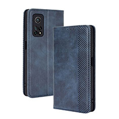 Custodia Portafoglio In Pelle Cover con Supporto BY4 per Xiaomi Redmi K30S 5G Blu