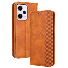 Custodia Portafoglio In Pelle Cover con Supporto BY4 per Xiaomi Redmi Note 12 Pro 5G Marrone