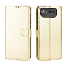 Custodia Portafoglio In Pelle Cover con Supporto BY5 per Asus ROG Phone 6 Oro