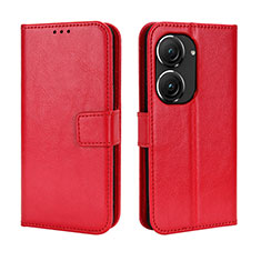 Custodia Portafoglio In Pelle Cover con Supporto BY5 per Asus ZenFone 10 Rosso