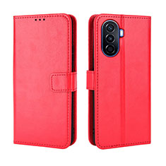 Custodia Portafoglio In Pelle Cover con Supporto BY5 per Huawei Enjoy 50 Rosso