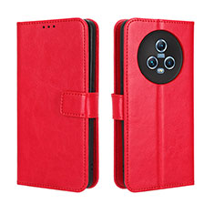 Custodia Portafoglio In Pelle Cover con Supporto BY5 per Huawei Honor Magic5 5G Rosso