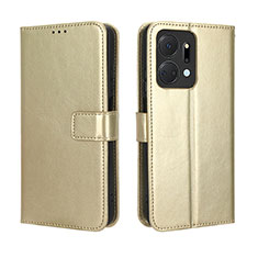 Custodia Portafoglio In Pelle Cover con Supporto BY5 per Huawei Honor X7a Oro