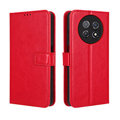 Custodia Portafoglio In Pelle Cover con Supporto BY5 per Huawei Nova Y91 Rosso