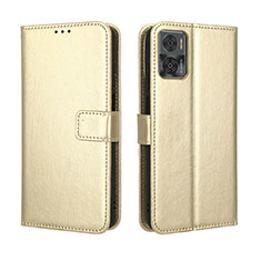 Custodia Portafoglio In Pelle Cover con Supporto BY5 per Motorola Moto E22i Oro