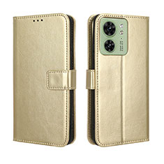 Custodia Portafoglio In Pelle Cover con Supporto BY5 per Motorola Moto Edge (2023) 5G Oro