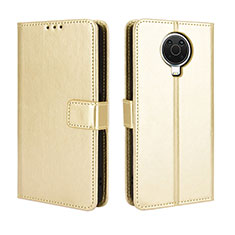 Custodia Portafoglio In Pelle Cover con Supporto BY5 per Nokia 6.3 Oro