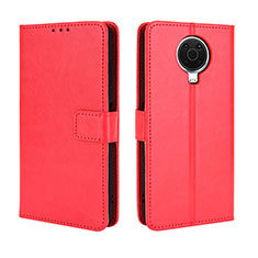 Custodia Portafoglio In Pelle Cover con Supporto BY5 per Nokia 6.3 Rosso