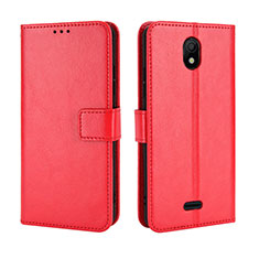 Custodia Portafoglio In Pelle Cover con Supporto BY5 per Nokia C100 Rosso
