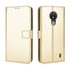 Custodia Portafoglio In Pelle Cover con Supporto BY5 per Nokia C21 Oro