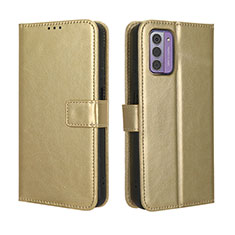 Custodia Portafoglio In Pelle Cover con Supporto BY5 per Nokia C300 Oro