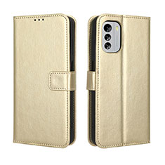 Custodia Portafoglio In Pelle Cover con Supporto BY5 per Nokia G60 5G Oro