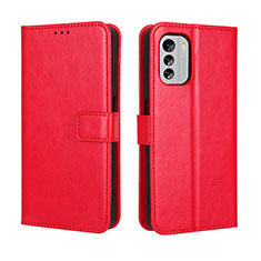 Custodia Portafoglio In Pelle Cover con Supporto BY5 per Nokia G60 5G Rosso