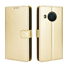 Custodia Portafoglio In Pelle Cover con Supporto BY5 per Nokia X100 5G Oro