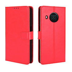 Custodia Portafoglio In Pelle Cover con Supporto BY5 per Nokia X100 5G Rosso