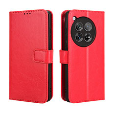 Custodia Portafoglio In Pelle Cover con Supporto BY5 per OnePlus 12 5G Rosso