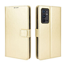 Custodia Portafoglio In Pelle Cover con Supporto BY5 per OnePlus 9RT 5G Oro